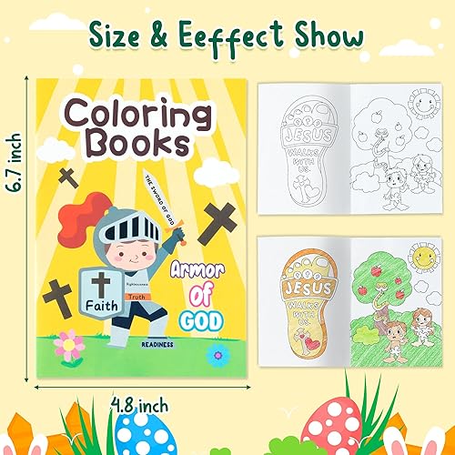 Vista 8 de Zainpe 24 piezas de historias bíblicas cristianas para colorear para niños, estudio bíblico de Pascua, libro de dibujo de arte de bricolaje
