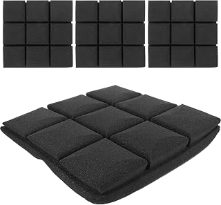 4pcs High-density Flame Retardant Acoustic Sound Absorbing Panels 25x25x5cm Foam Soundproofing Mats for Studio Recording Room Wall Isolation