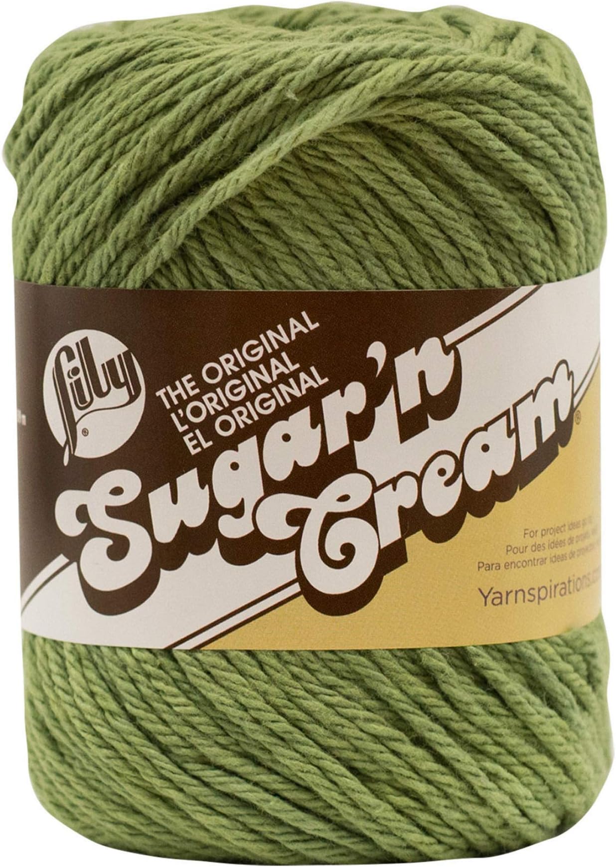 Lily Sugar 'N Cream The Original Solid Yarn, 2.5oz, Medium 4 Gauge, 100% Cotton - Sage Green - Machine Wash & Dry