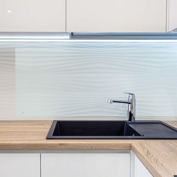 Relaxdays Panel Antisalpicaduras Cocina Pared, Protector Salpicaduras, Cristal Templado, 1 Ud., 120x50 cm, Transparente - 5