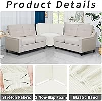 Vista 356 de Easy-Going - Funda elástica para sofá, 1 pieza, protector de muebles, suave, con parte inferior elástica, para niños, tela de jacquard de poliéster