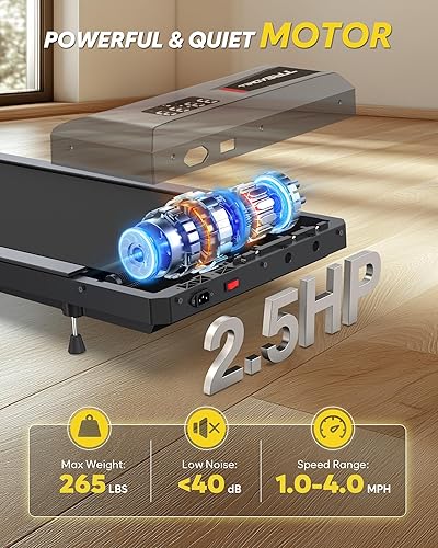 Miniatura 4 de Walking Pad with Incline, Walking Pad Treadmill 300lb Capacity, Voice Control Under Desk Treadmill Works with ZWIFT KINOMAP WELLFIT APP, 2.5HP