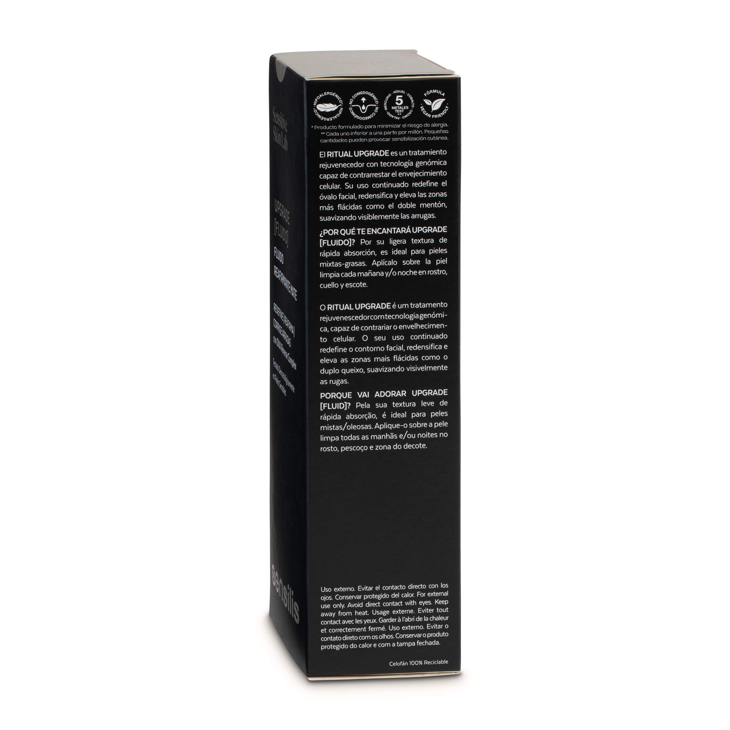 Sensilis - Upgrade Fluid, Fluido Facial Reafirmante, 50 ml | Polifenoles, Efecto Lifting, Acabado Mate, Redefine el Óvalo, Piel Grasa y Sensible, Fluido, Facial, Redefine Óvalo