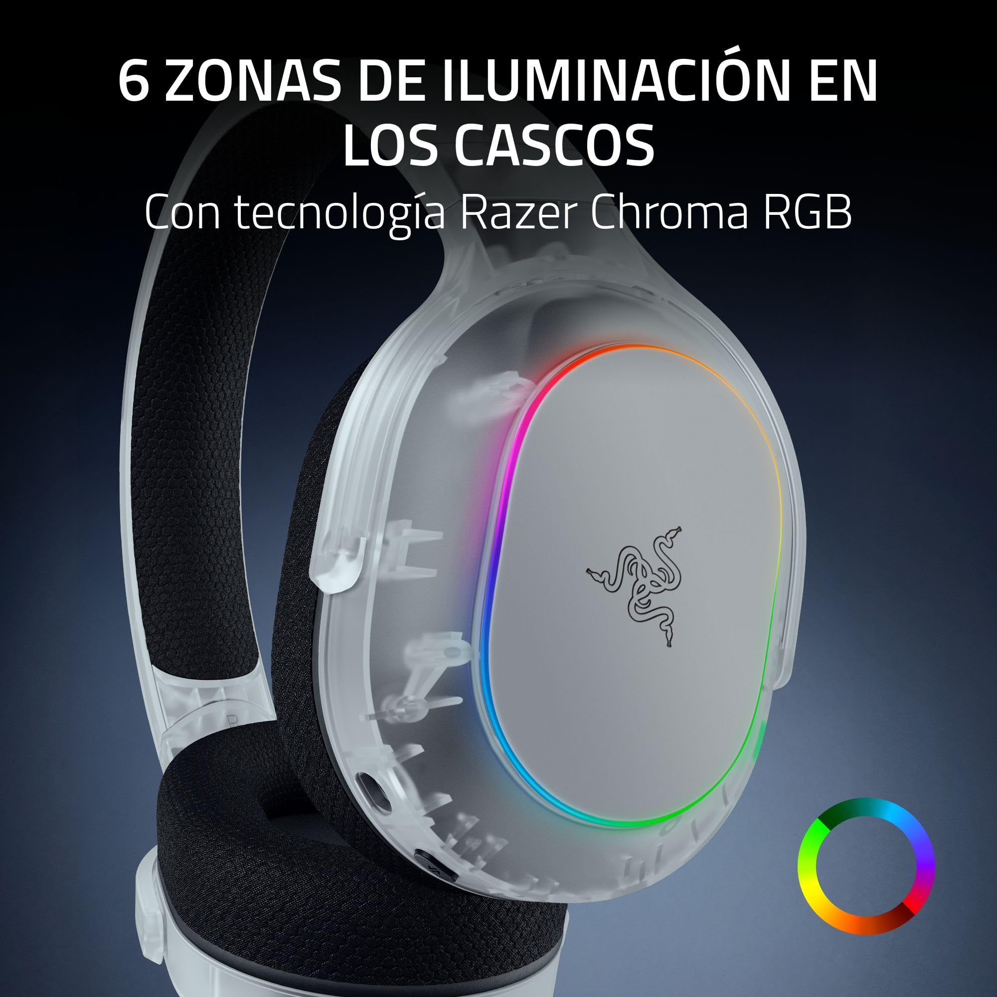Razer Barracuda X Chroma Phantom White - Auriculares inalámbricos para Juegos multiplataforma - 285 g - Triforce de 40mm - Dual Wireless HyperSpeed y Bluetooth - Chroma RGB | Edición Phantom White