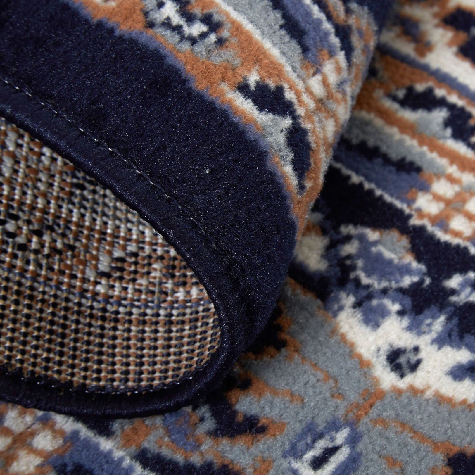 Home Dynamix Ariana Ksara Area Rug 3 Piece Set (4'11" x6'11,1'8" x4'11,1'8" x2'8), Border Navy Blue