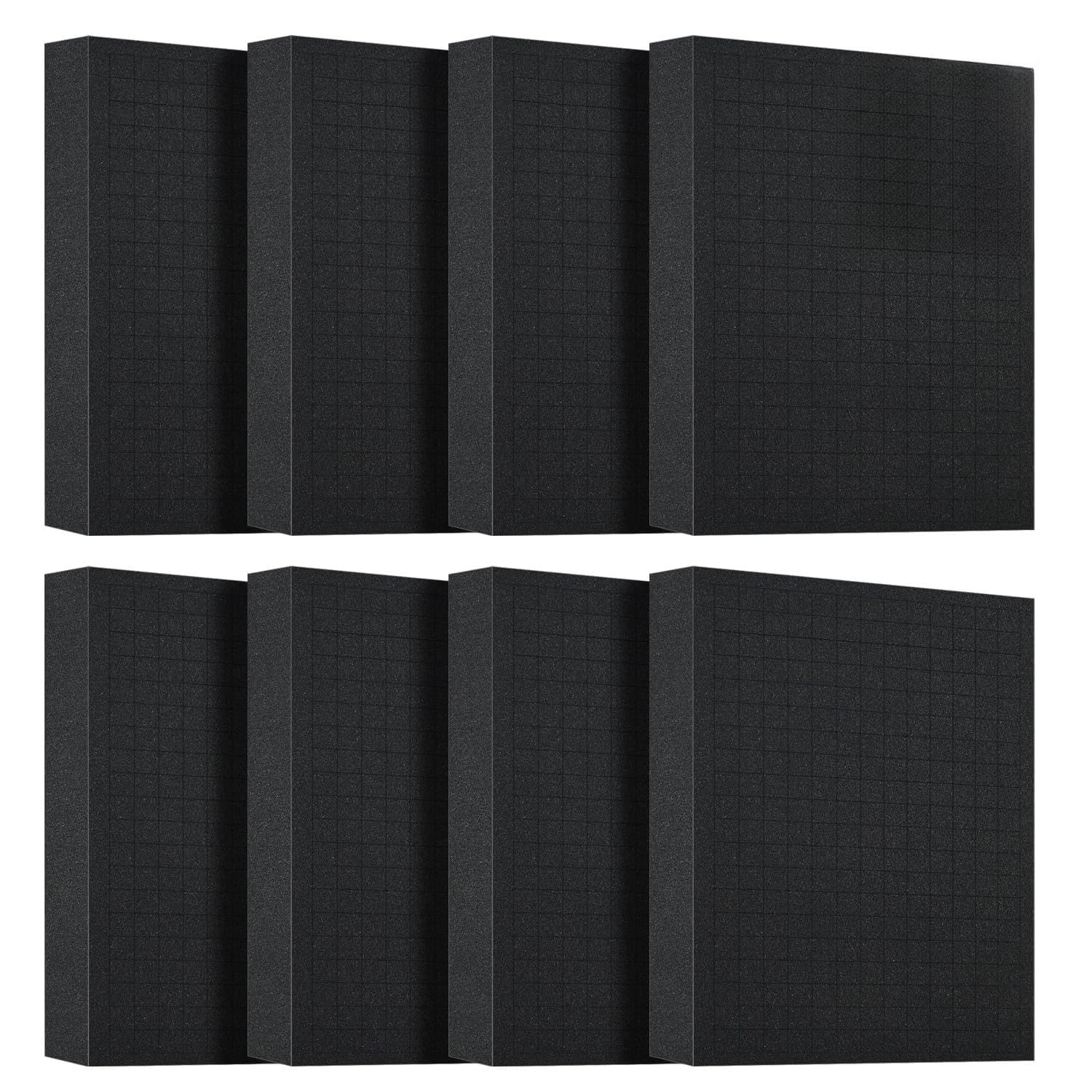 FoamJoy 8 PCS 16x12x2 Inch Pick and Pluck Foam Inserts for Cases - Professional-Grade Tool, Game Box & Drawer Organizer