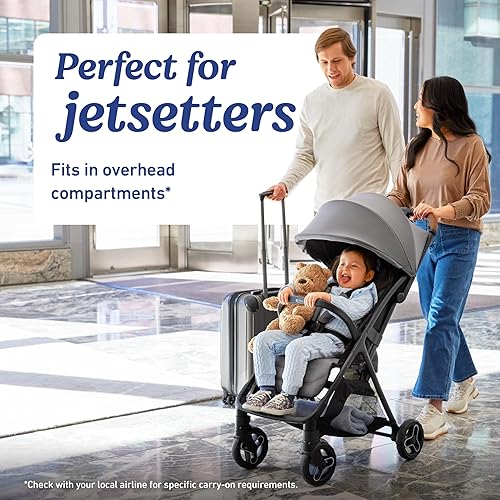 Miniatura 6 de Graco Ready2Jet Sistema de viaje Cochecito de viaje compacto apto para sobrecarga con asiento de automóvil infantil plegable automático y SnugRide