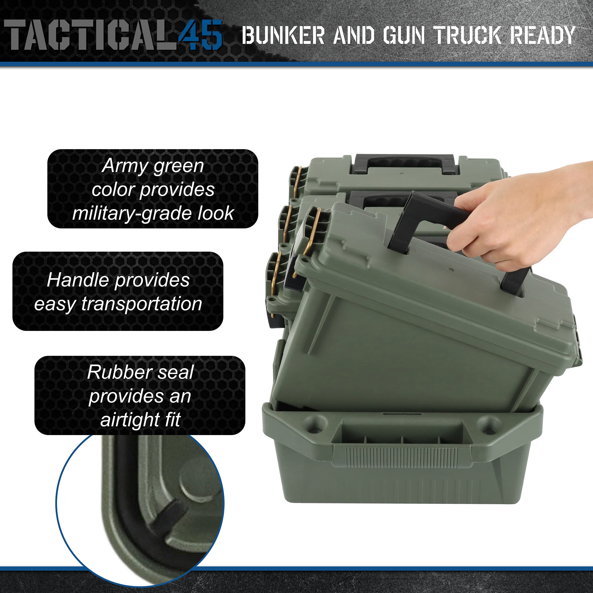 Buy Tactical45 Ammo Storage Crate with Lockable Ammunition Storage