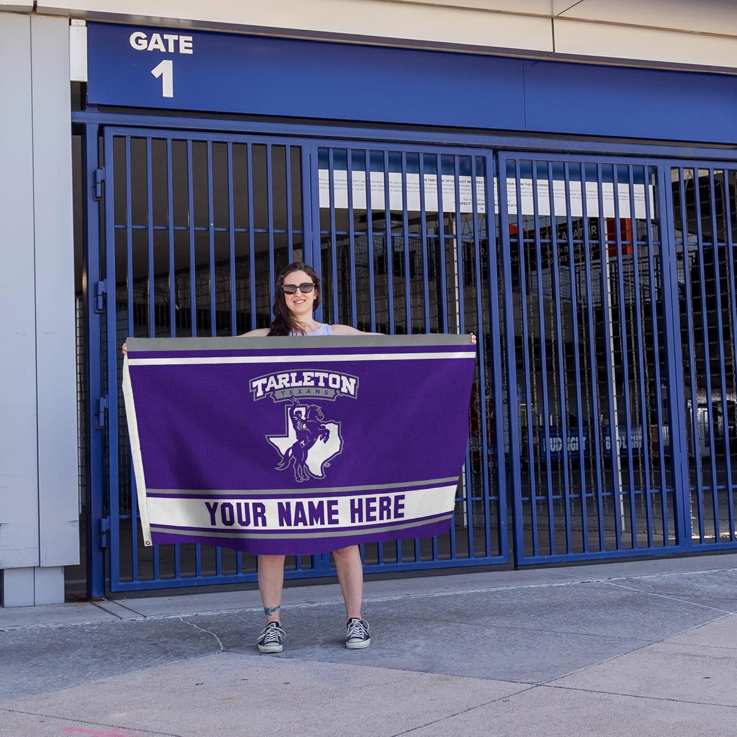 Rico Industries NCAA Tarleton State Texans Personalized - Custom 3' x 5' Banner Flag - Made in The USA - Indoor or Outdoor Décor