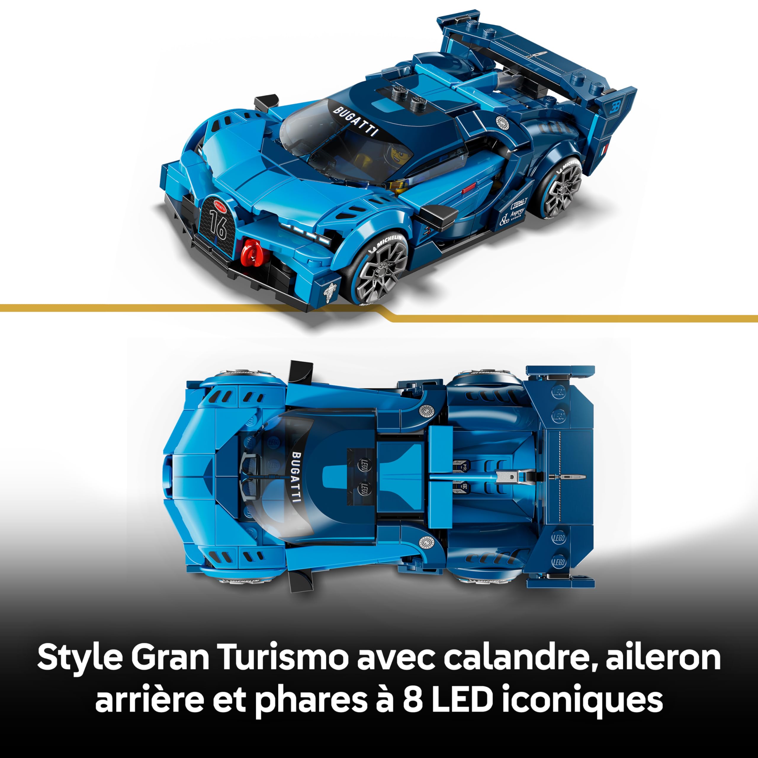 LEGO Speed Champions Hypercar Bugatti Vision GT - Jouet Voiture - Maquette avec Minifigurine Collector de Pilote - Idée de Cadeau Gaming pour Garçon dès 9 Ans & Fans de Sport Automobile 77253