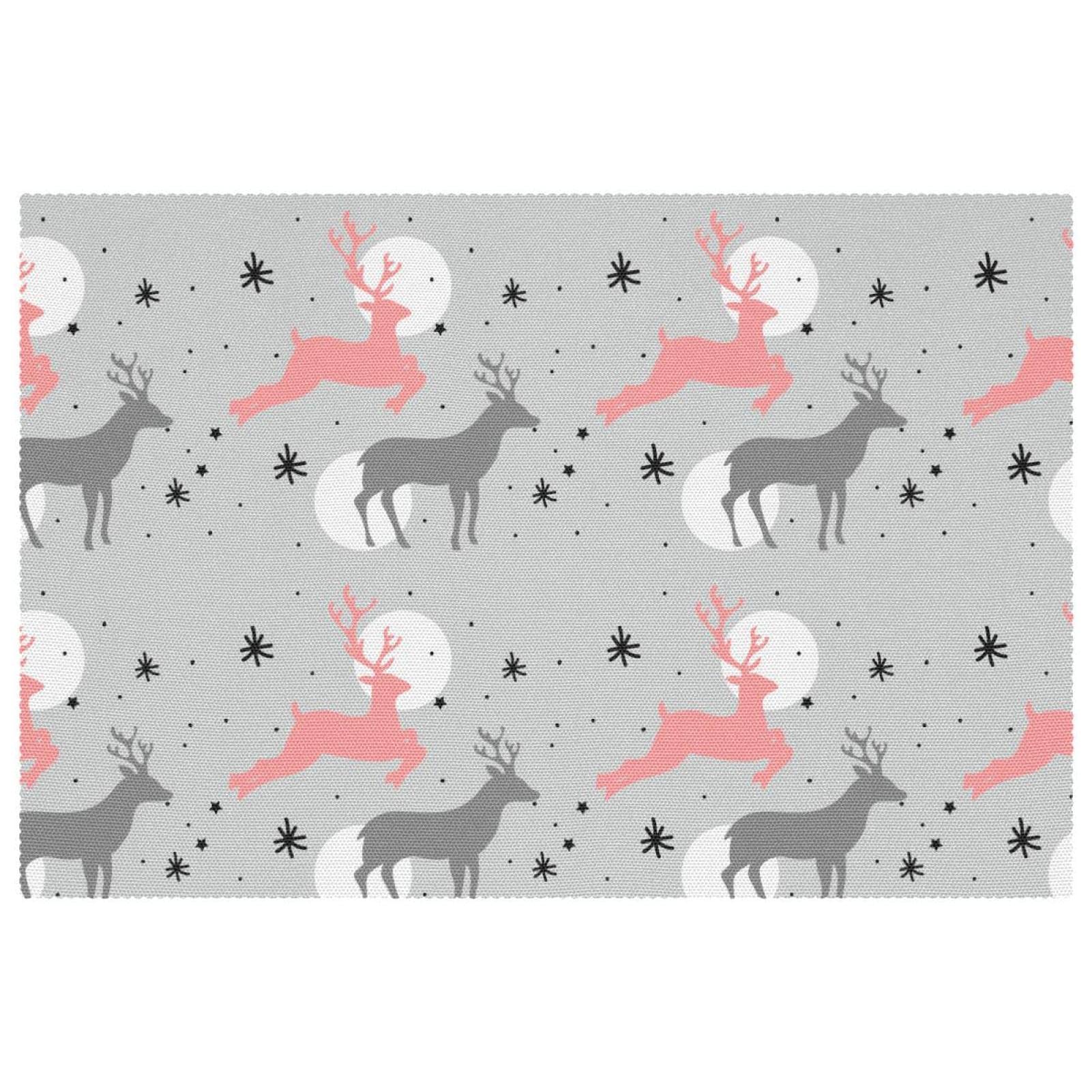 Sets de table Noël motif cerf 30,5x45,7 cm thermo-résistants et antidérapants