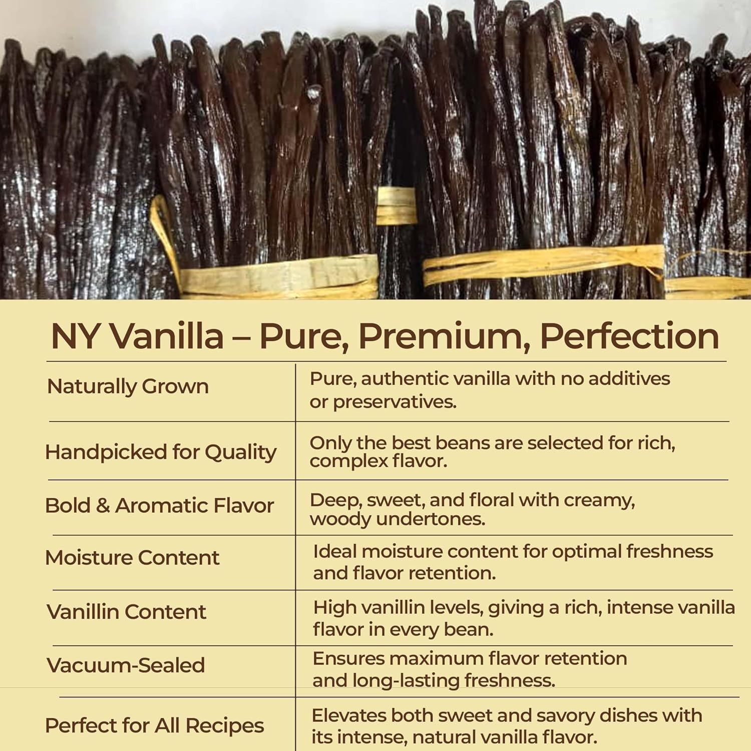 3lb Bulk Vanilla Beans Grade A++| Whole Vanilla Bean Pods For Making Extract & Baking, Ice cream, ~6-8 Inches | Non-GMO. By NYVanilla