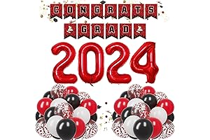 Red, Black, and White Graduation Decorations 2024