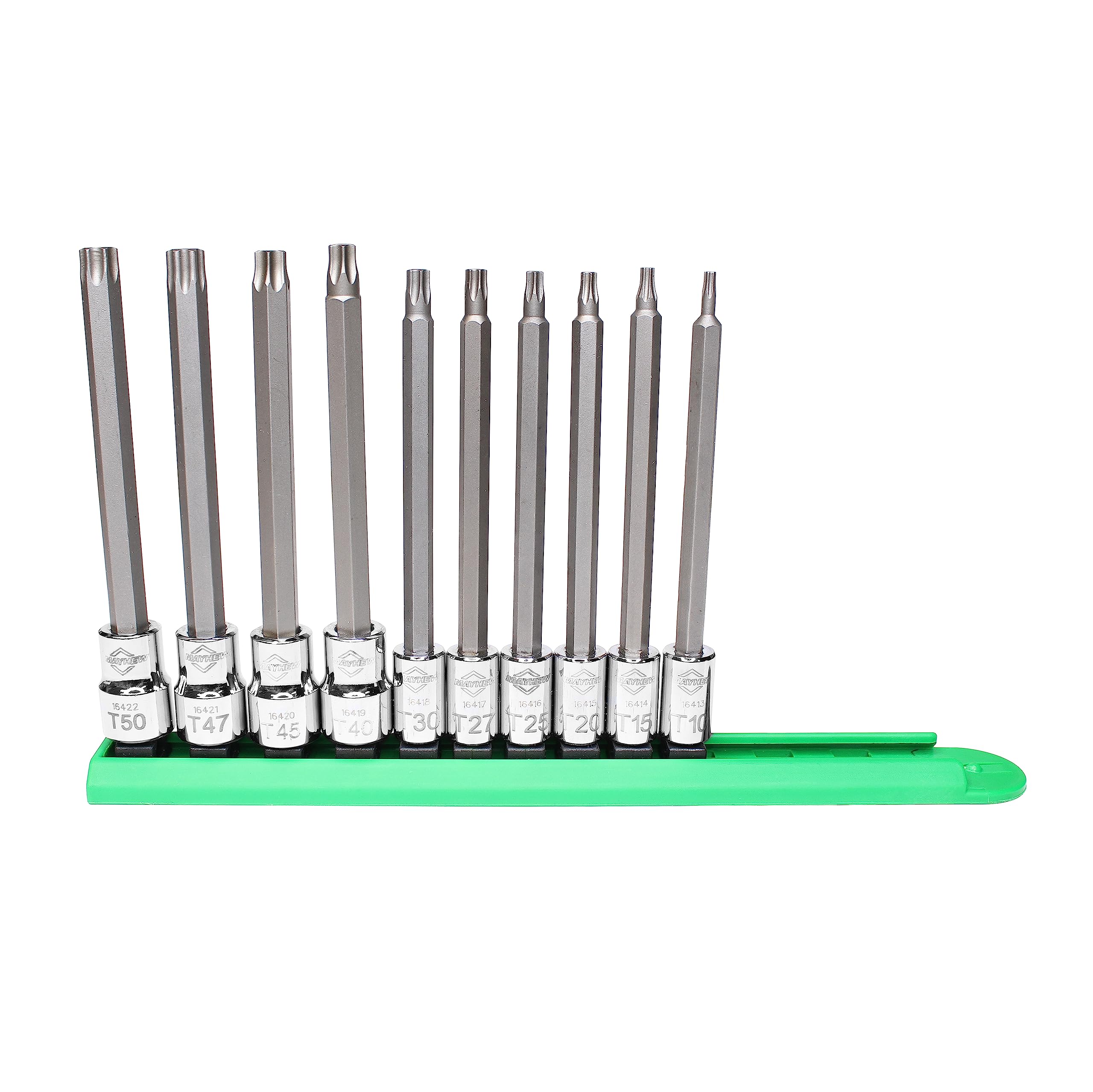 Mayhew Tools 16032 Torx Insert Socket Bit Set, Chrome, 10-Piece Medium-Length