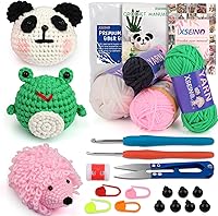 Vista 7 de XSEINO Kit de ganchillo para principiantes - Kit de inicio de ganchillo con tutoriales en video paso a paso - Kits de aprendizaje de ganchillo
