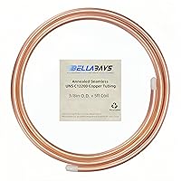 Vista 22 de BELLA BAYS Tubo de cobre de 1/4 de pulgada de diámetro exterior x 0.195 pulgadas de diámetro interior x 100 pies, 99.9% C12200 ASTM B280 Tubería ACR
