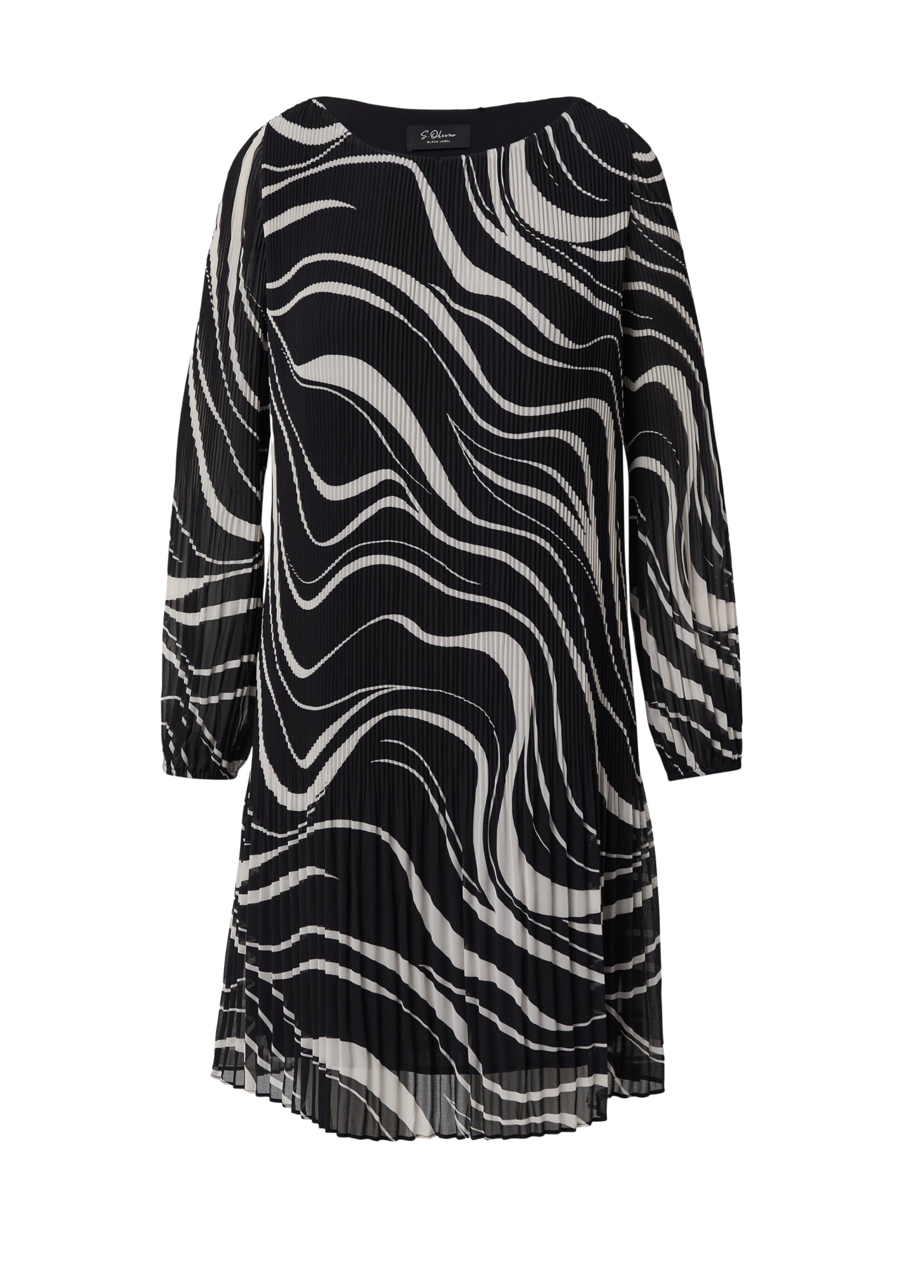 s.Oliver Schwarz LABEL 2167247 Abito Plissettato, 99A3, 54 Donna