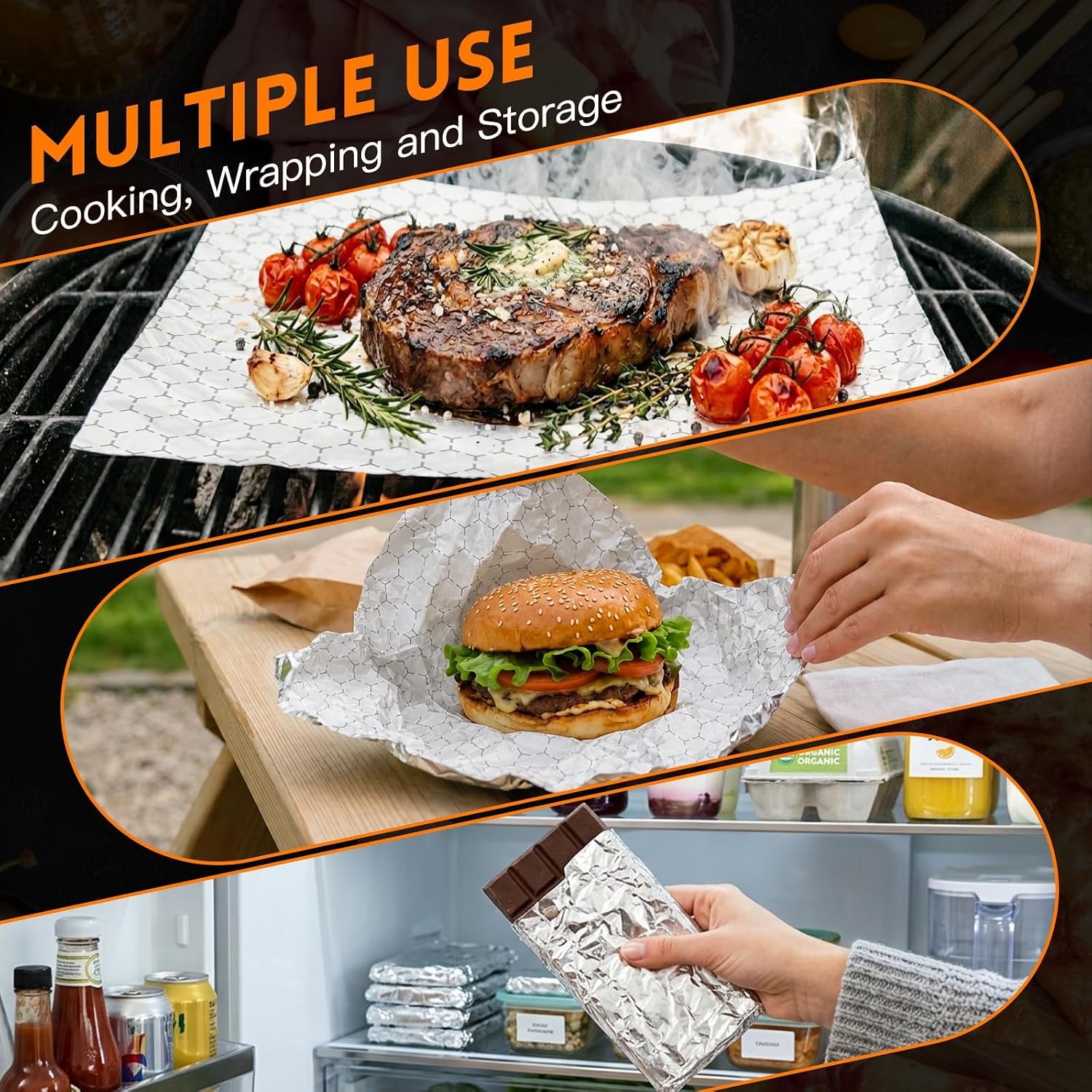 EcoDispose 100 Pcs Insulated Sandwich Wrappers, 12x12" Aluminum Foil Sheets image 2