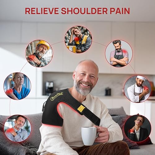 Miniatura 2 de Terapia de luz roja para hombro, almohadilla de terapia de luz infrarroja cercana, correa de terapia de hombro de 660 nm y 850 nm (86 LED),