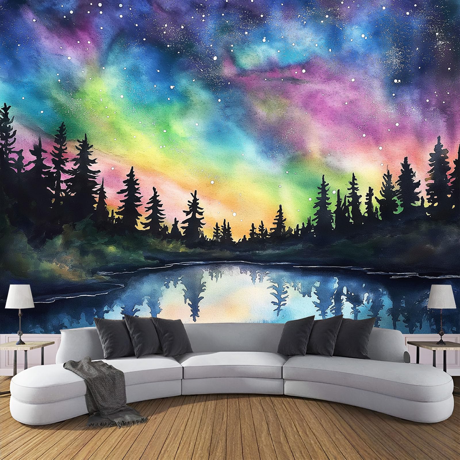 Forêt de pins 3D papier peint panoramique pour décoration salon et chambre