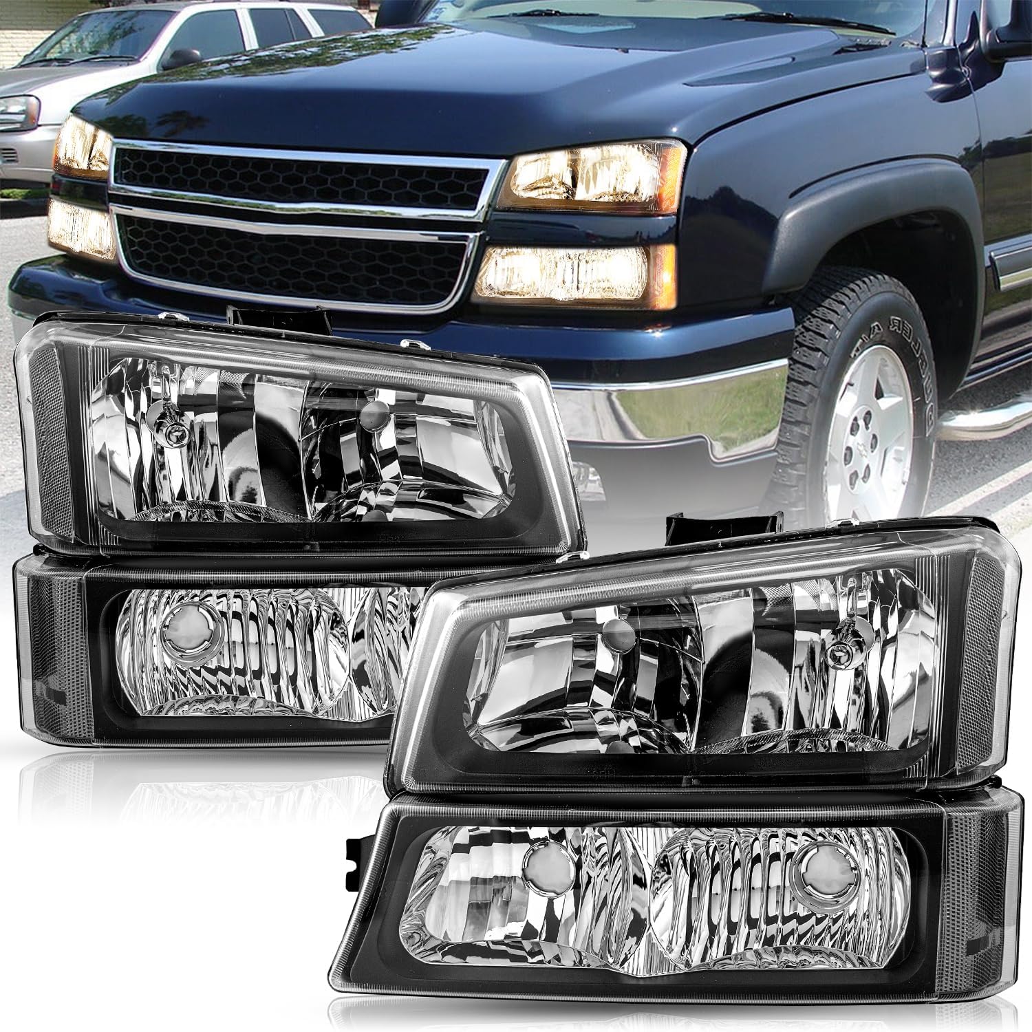 Headlight Assemblies For 2003 Chevrolet Avalanche 1500 Chrome - Foto 2