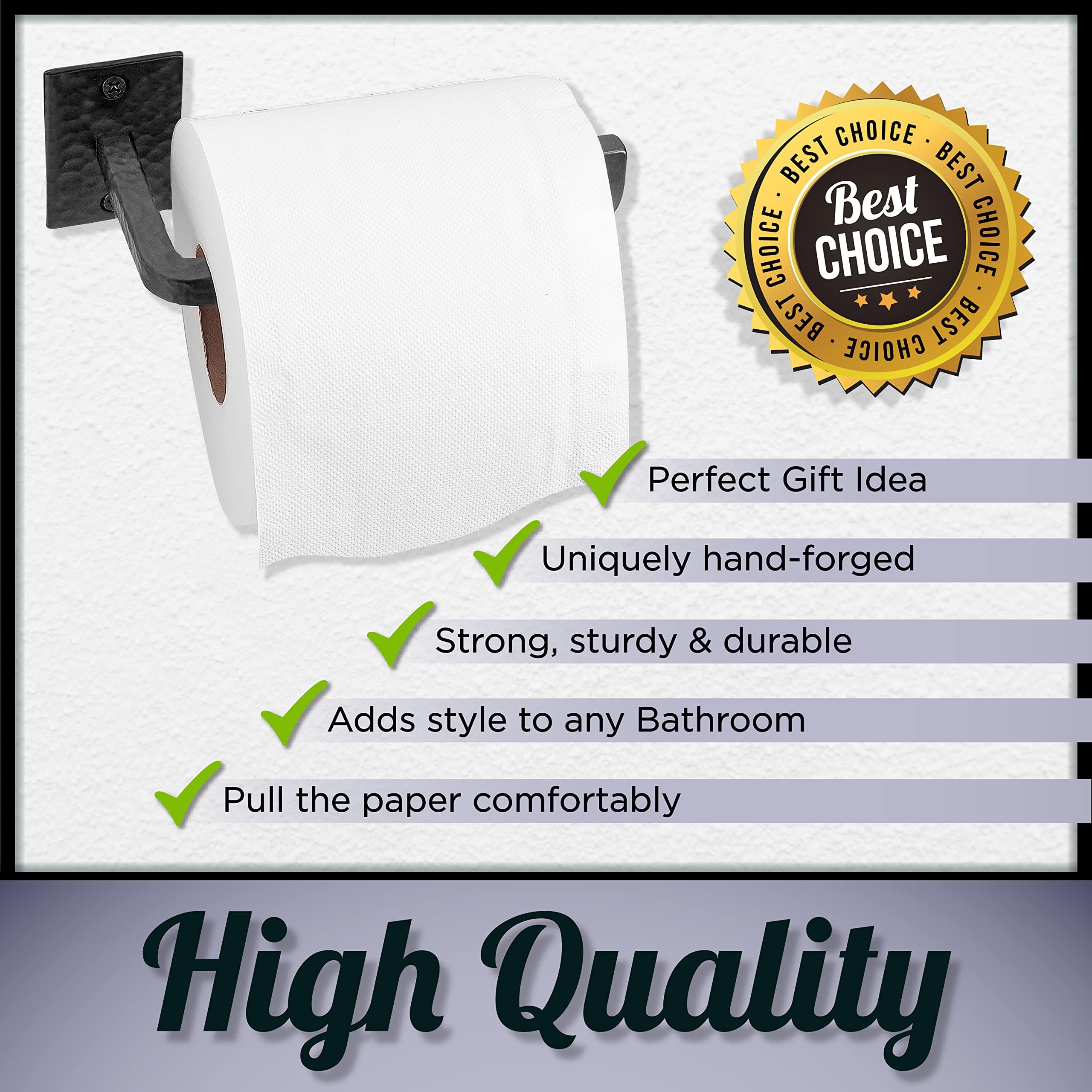Black Wrought Iron Toilet Paper Holder - Wall Mount -7 Black Wrought Iron Toilet Paper Holder - Wall Mount -7