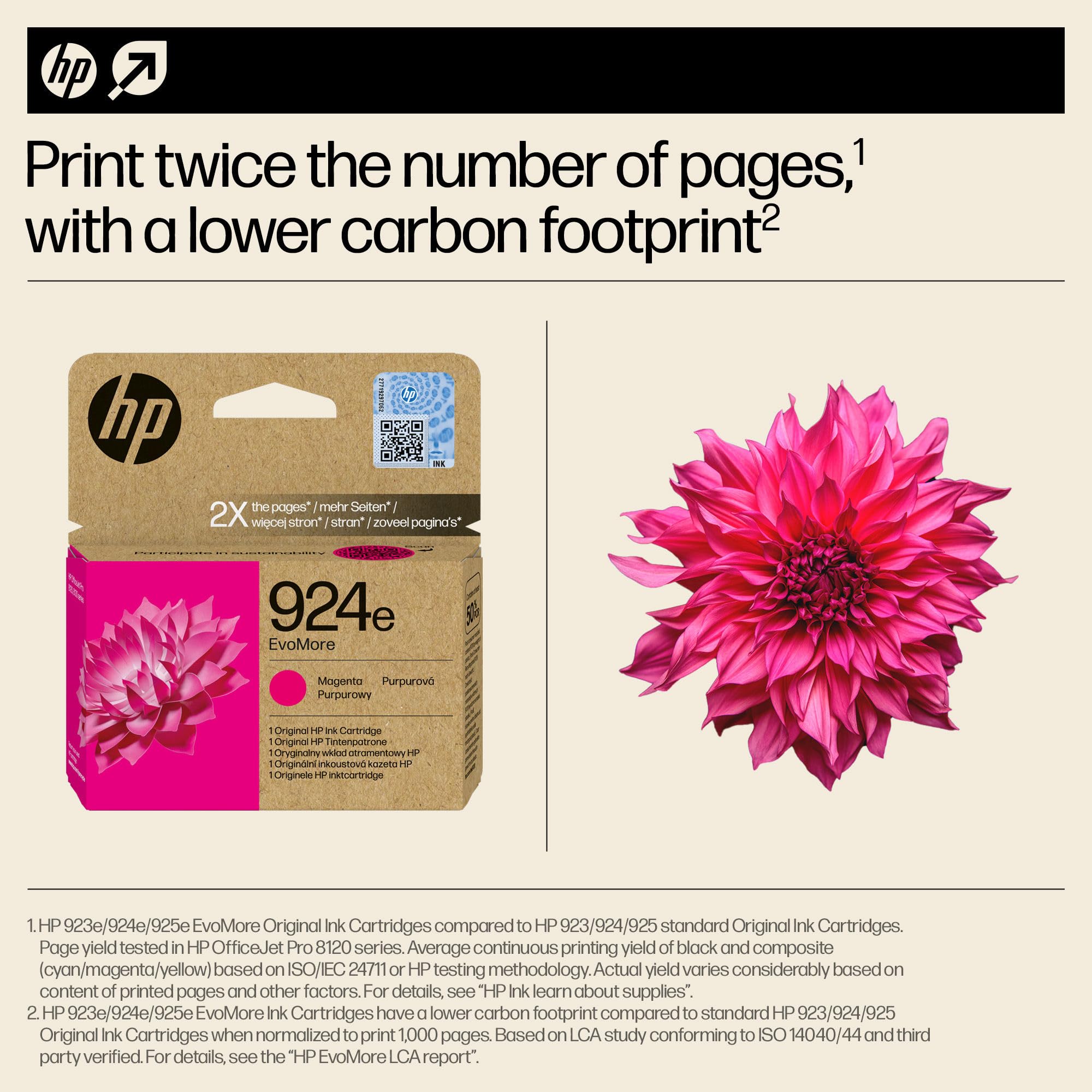 HP 924e (XL) EvoMore wkłady atramentowe do drukarek, czarny/cyjan/magenta/żółty, 4-pak, kompatybilne z OfficeJet Pro 8134e 8122e 8124e 8135e 8125e 8132e