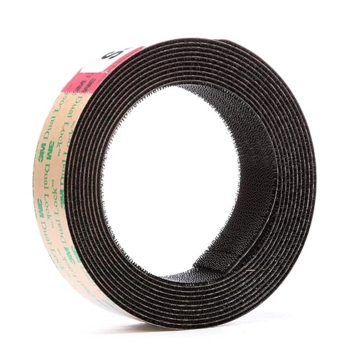 3M Dual TB4575 sujetador con cierre reutilizable, perfil bajo, negro, 1 x 10" (1 tira/bolsa)