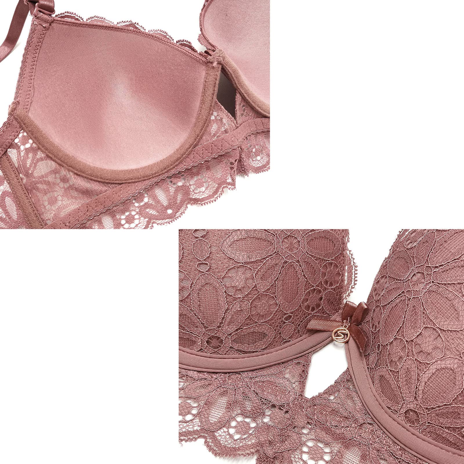 SHEKINI Completo Intimo Donna Hot Sexy Lingerie Set Reggiseno e Slip Perizoma 2 Pezzi Push up Reggiseno con Ferretto Abbigliamento da Notte Biancheria Intima