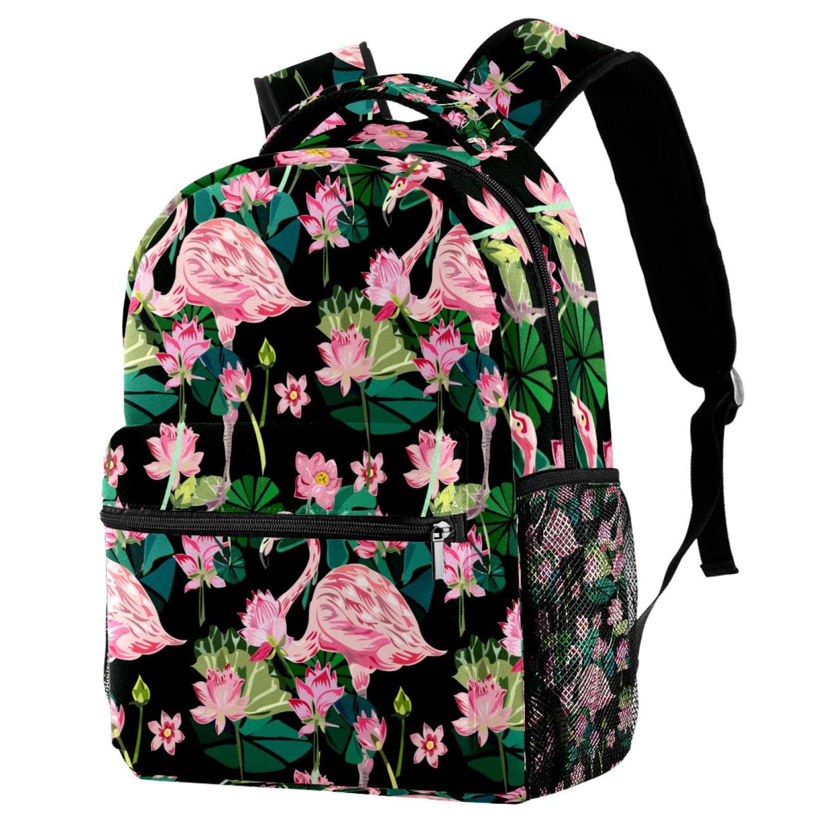 Mochilas ligeras de flamenco rosa con compartimentos para camping 7