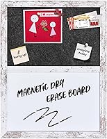 Vista 11 de Tablero de anuncios, pizarra blanca de fieltro para oficina, escuela, cocina, dormitorio, marco de madera blanca, 10.2 x 14.2 pulgadas, pizarra