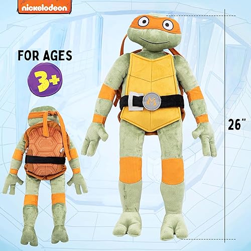 Miniatura 2 de Jay Franco Nickelodeon Tortugas Ninja Mutantes Adolescentes Michaelangelo Almohada de Peluche Super Suave - Almohada de personaje de peluche de