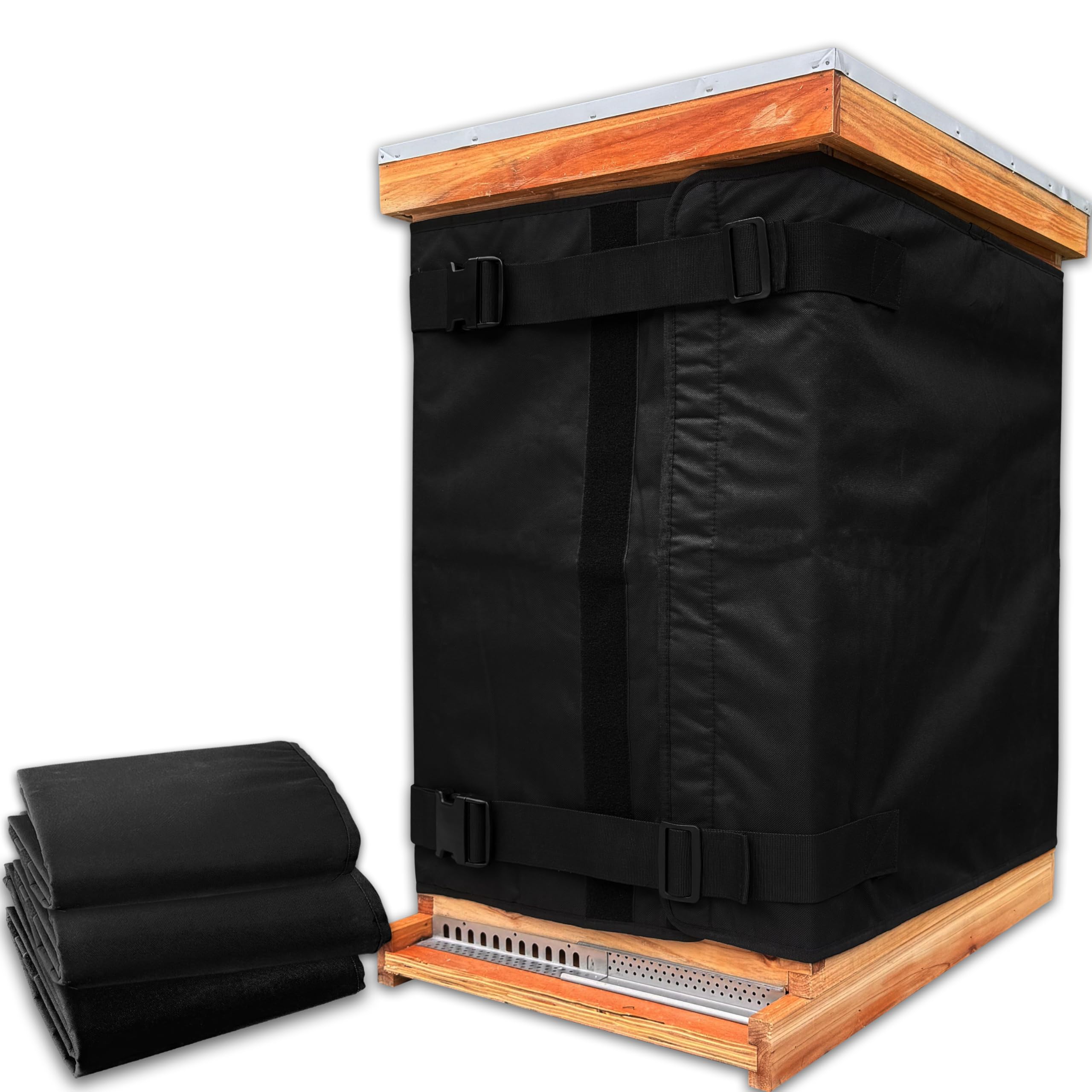 3 Pack Winter Bee Hive Wrap for 8 and 10 Frame Hives, Adjustable Beehive Wrap Beekeeping Supplies, 600D Oxford Insulated Cover, Waterproof, Windproof, Lightweight, Eco-Friendly, Reusable
