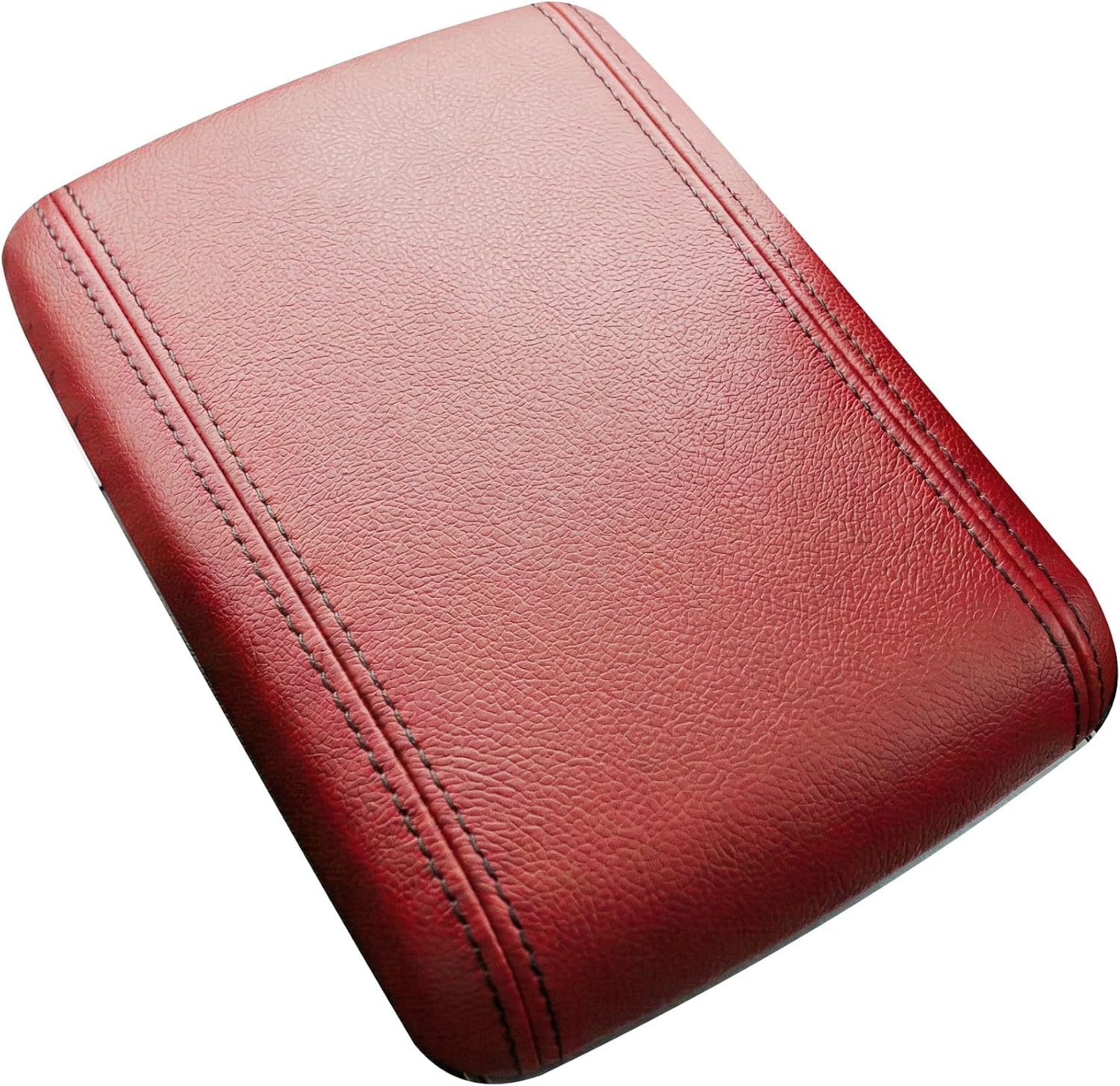 RedlineGoods armrest Cover Compatible with Mazda 6 2017-23. Tailor Made - not Universal. Genuine top-Grade Italian Red Leather with Black Thread