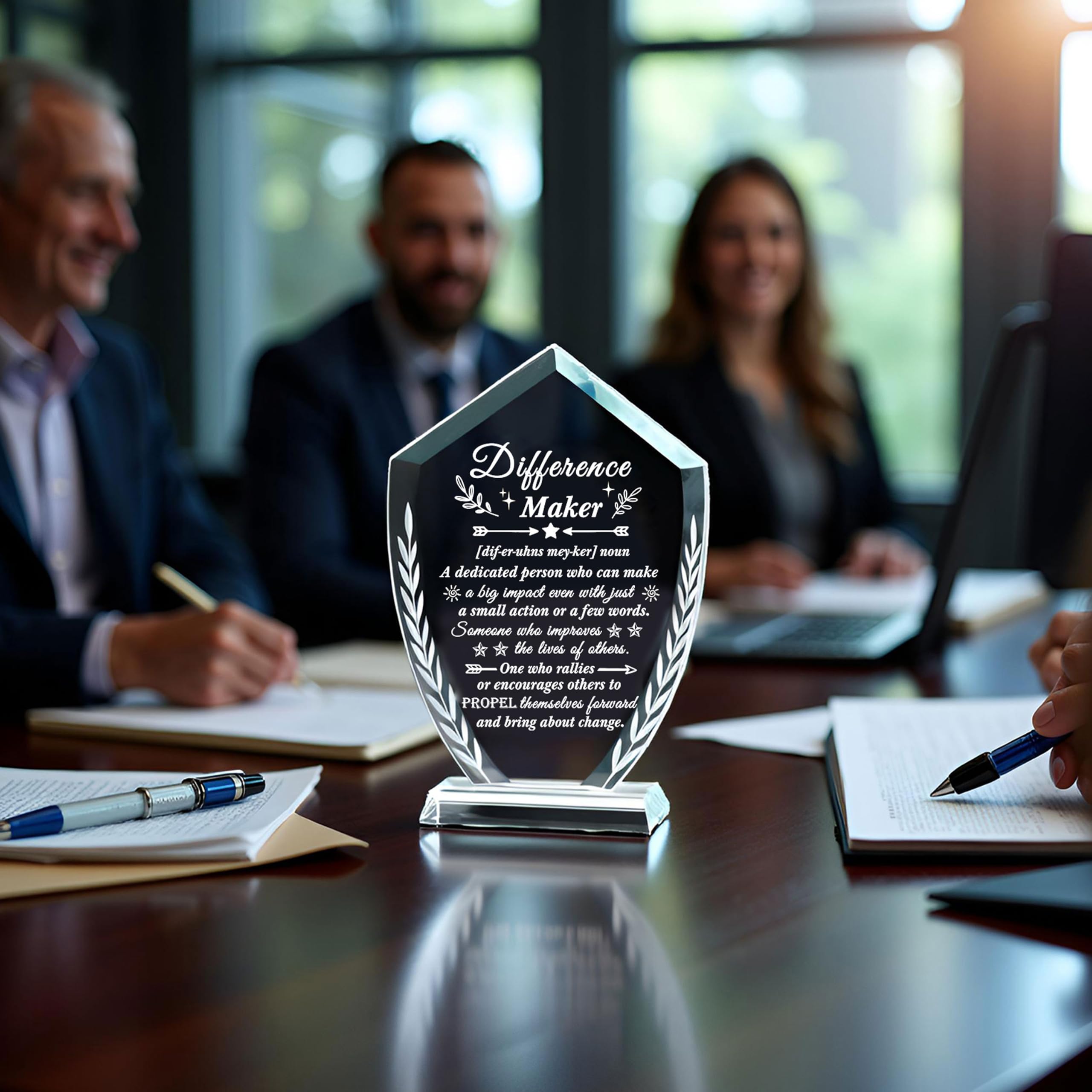 Difference Maker Gifts – Targa con definizione in cristallo incisa al laser, regalo ispiratore, decorazione da scrivania per insegnanti, infermiere, mentori, capo, ricordo di apprezzamento per la