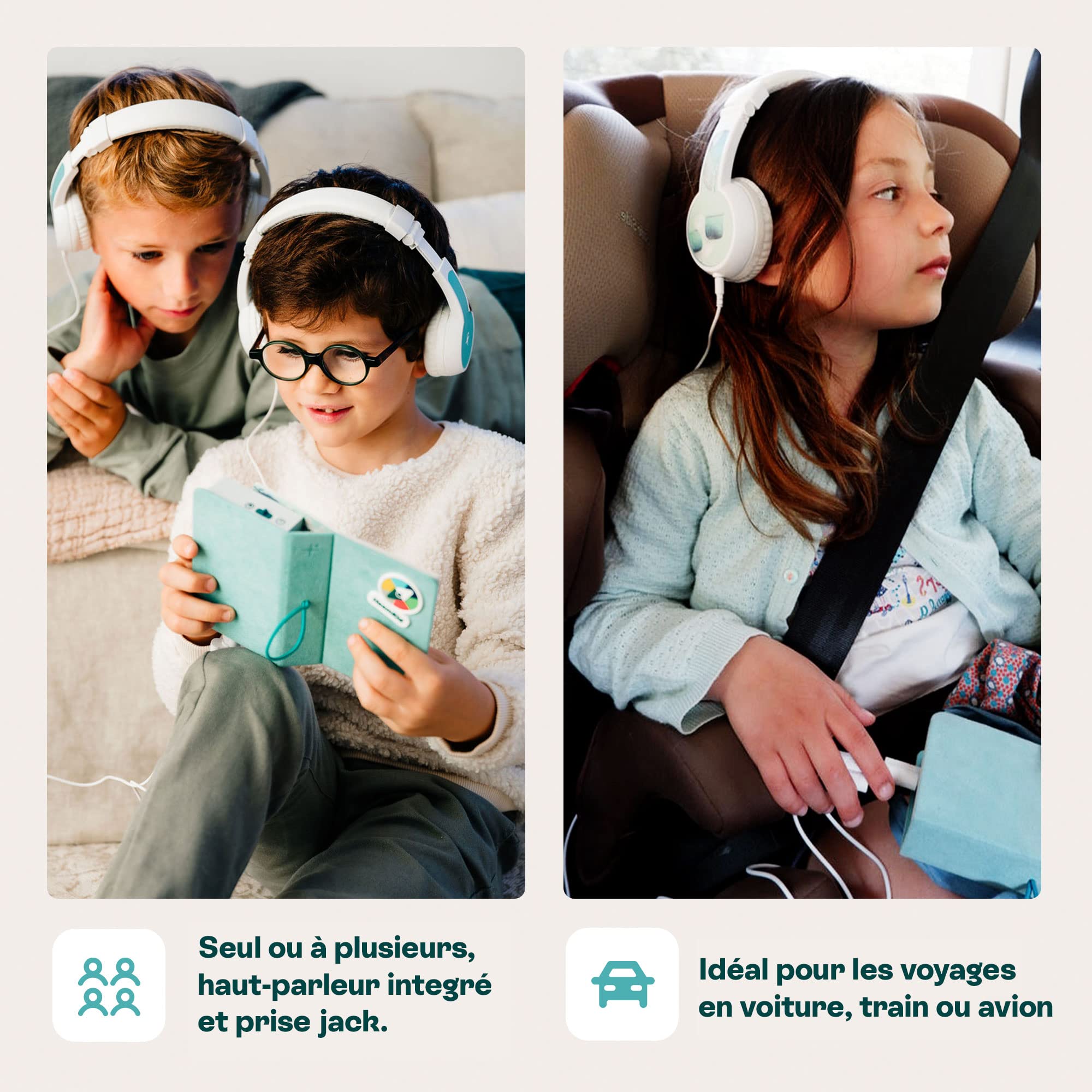 HoomKid Conteuse Histoires Enfants Gestion Emotions 96 Audios Méditations Musiques Douces Bruit Blanc Relaxation Sommeil 3-10 ans Sans Écran Sans Ondes Français