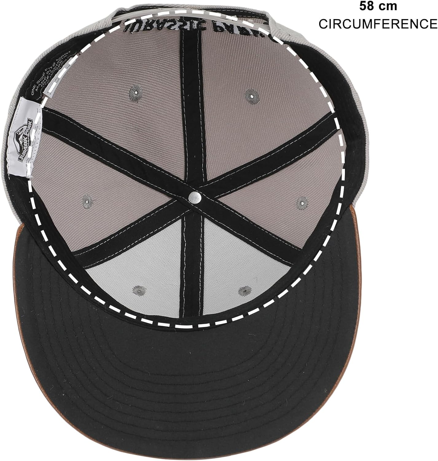 Bioworld Jurassic Park Logo Woven Patch White Snapback Hat - Image 5