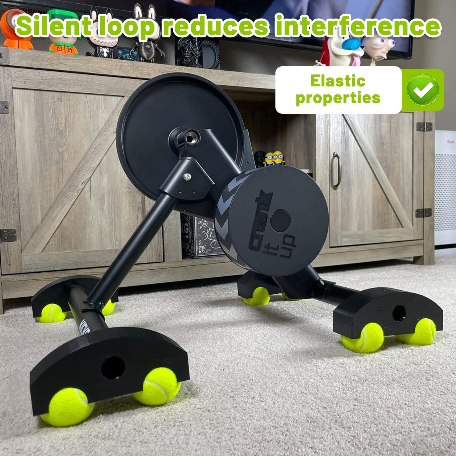 Rocker Plate Feet, 4 pezzi, per interni Cycling Snap Rocker Feet Adattatori per pedaliere, per allenamento a rulli Wahoo Kickr Core, con 8 palline da tennis