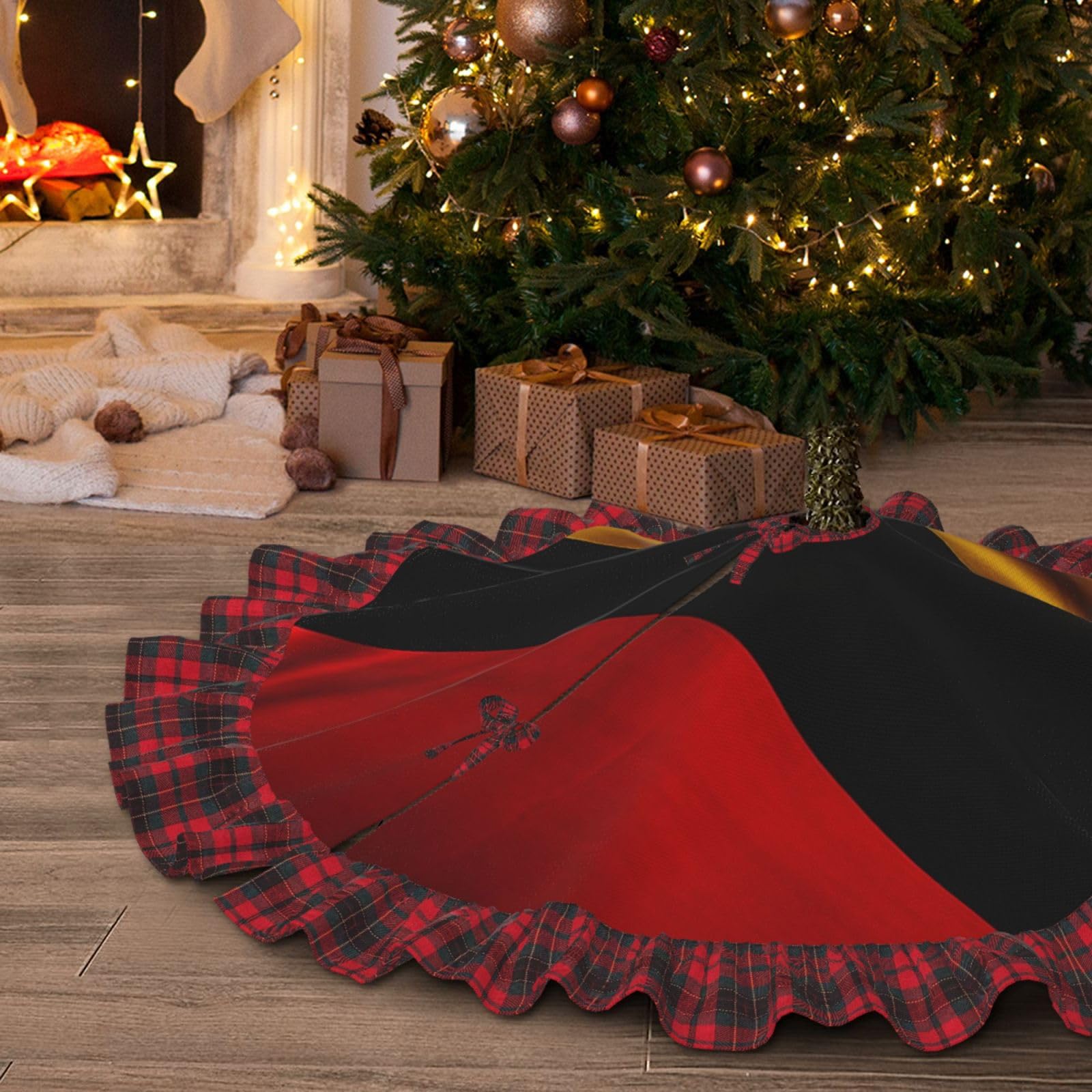Jupe de sapin de Noël douce motif Allemagne pour décoration premium