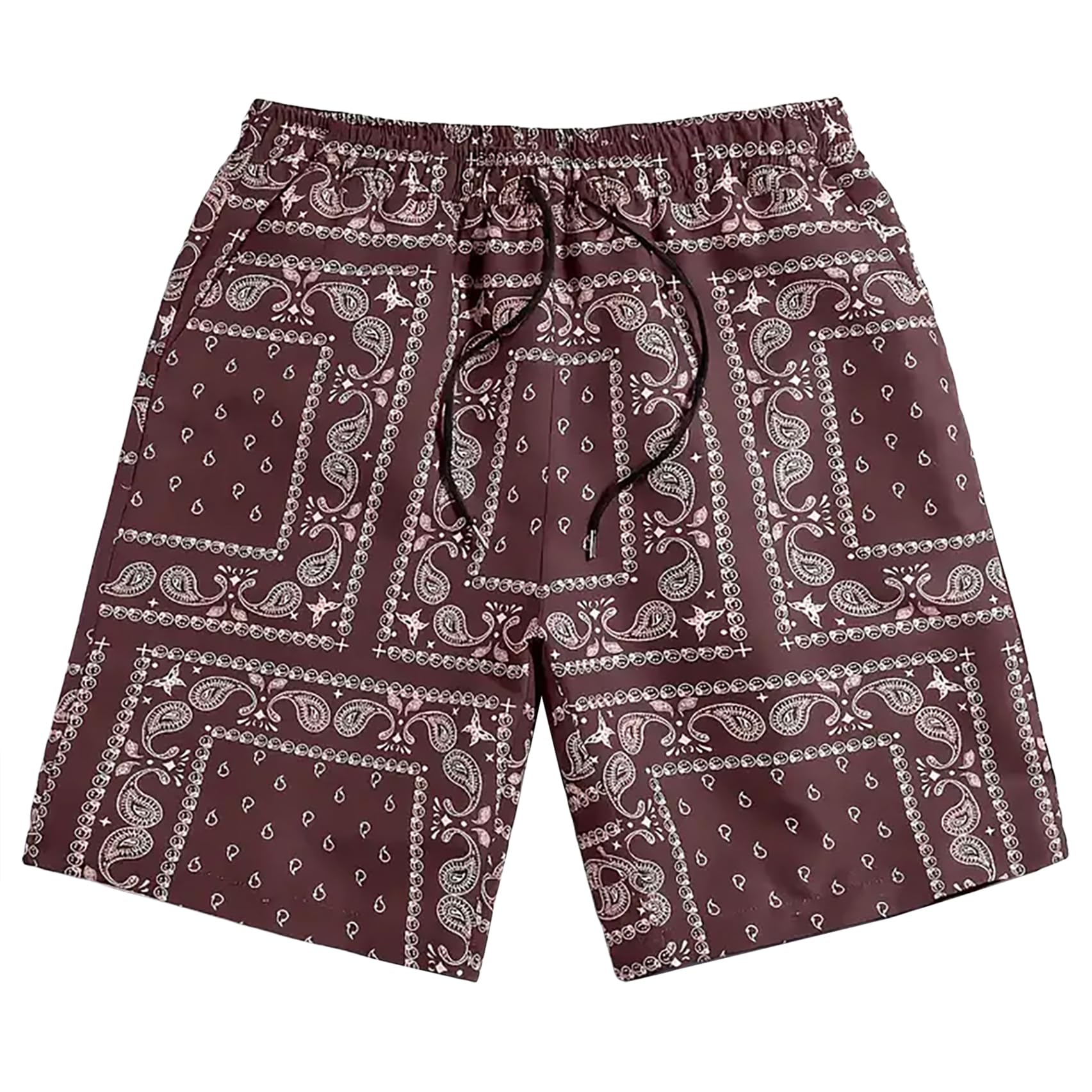 DIOTSR Mens Graphic Shorts Boho Paisley Shorts Athletic Basketball Bandana Shorts Running Streetwear Drawstring Waist
