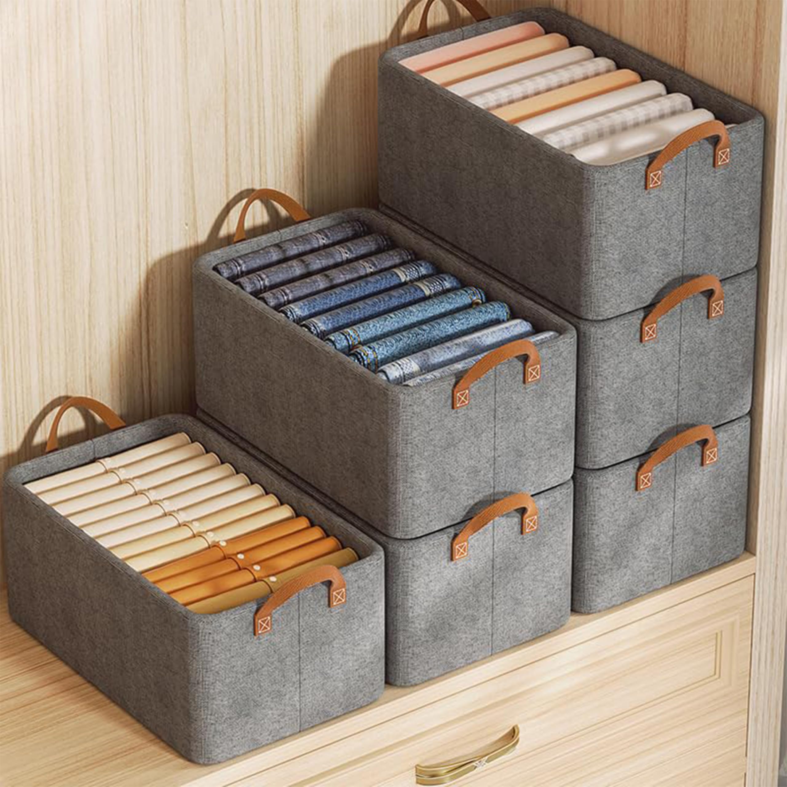 Homicom Foldable Wardrobe Organizer for Storage/Metal Frame/Big Size Large Capacity with Handles/Clothes Organiser/Organizers for Clothes/Foldable Storage Box for Clothes (Brown, Pack 6) (B0DFMG183J) Amazon Price History, Amazon Price Tracker