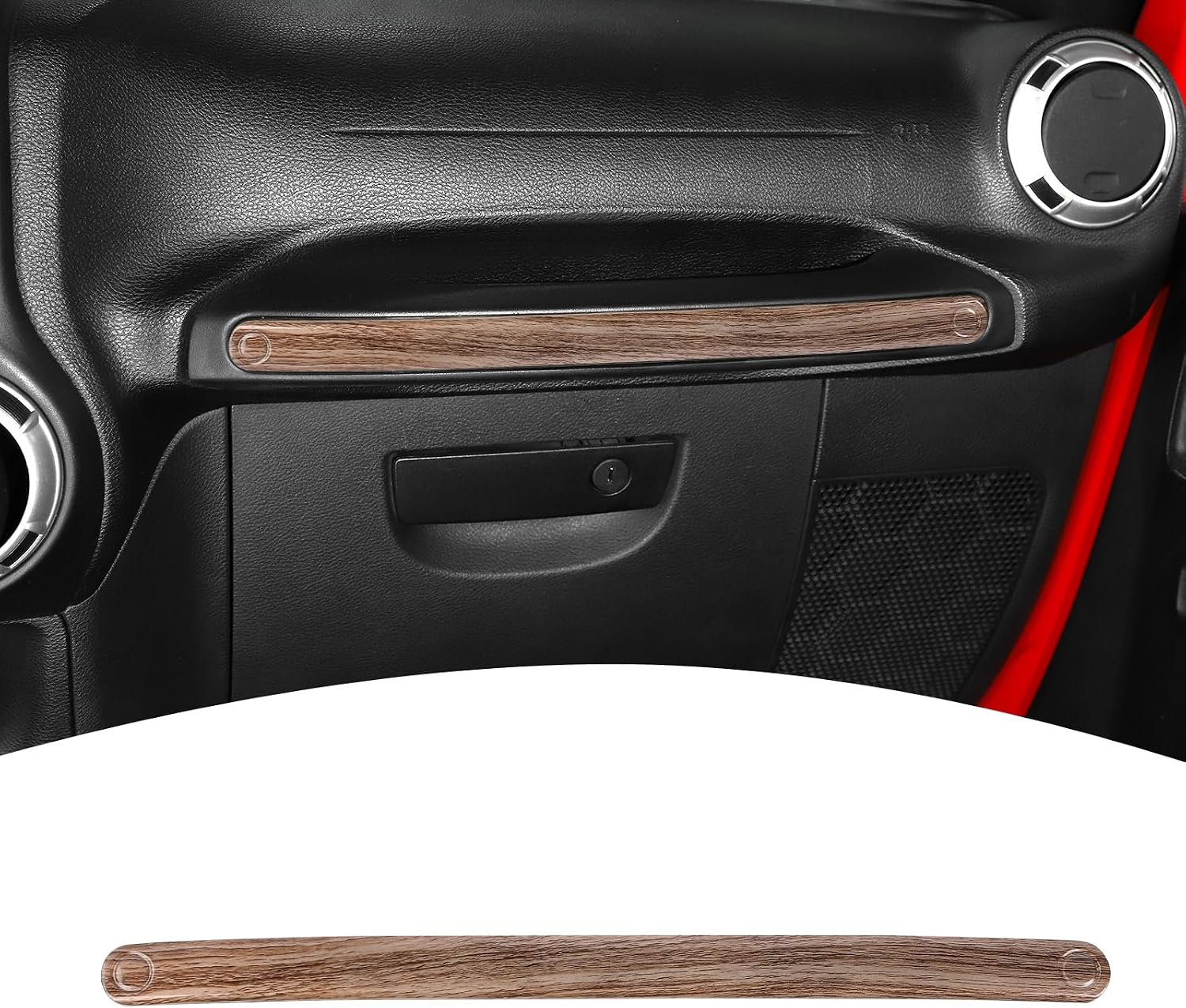 for Jeep JK Passenger Handle Trim Cover for Jeep Wrangler JK JKU 2011-2017 Brown Wood Grain Interior Accessories 1pc