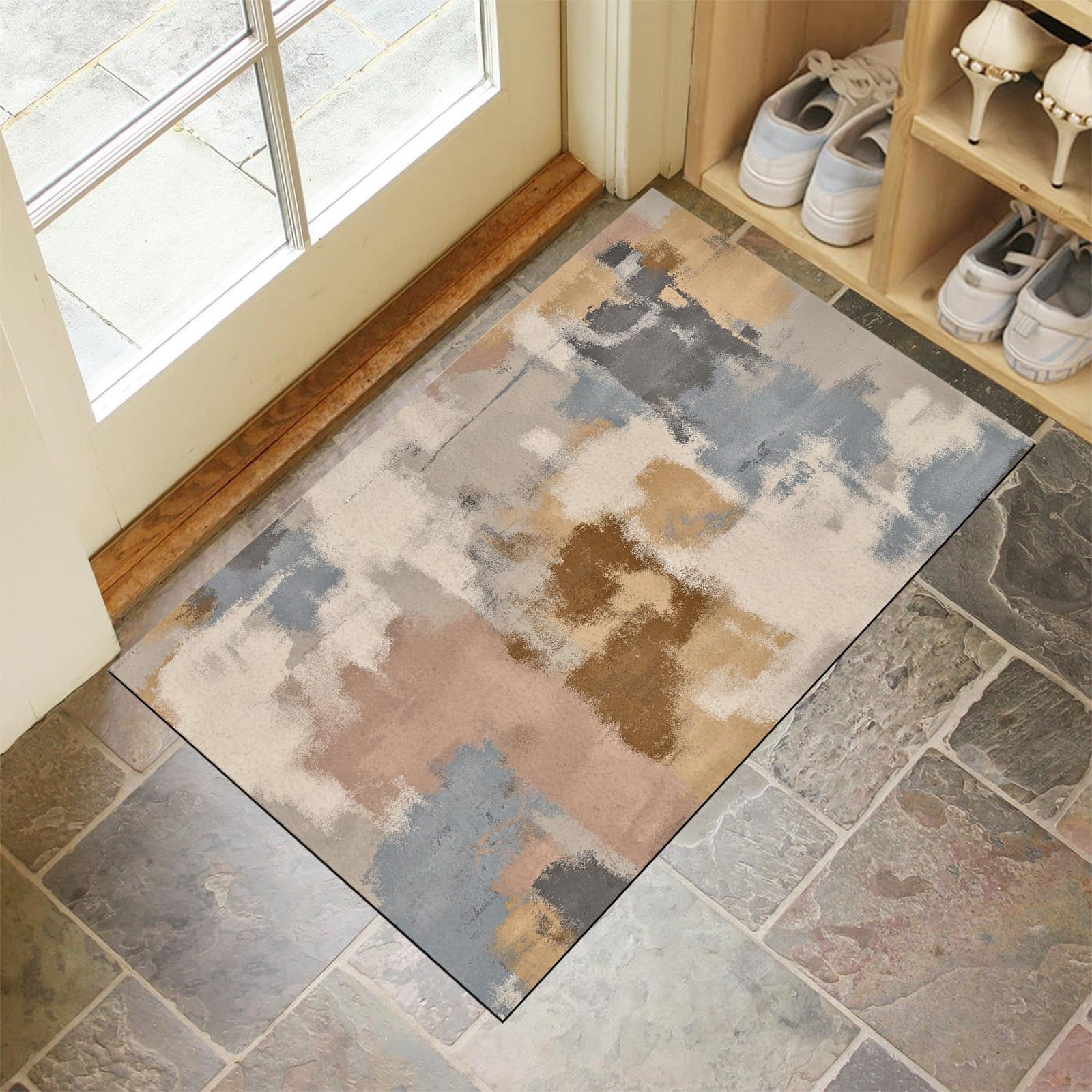 Tapis robuste antidérapant contre la saleté paillasson lavable entrée 50x80