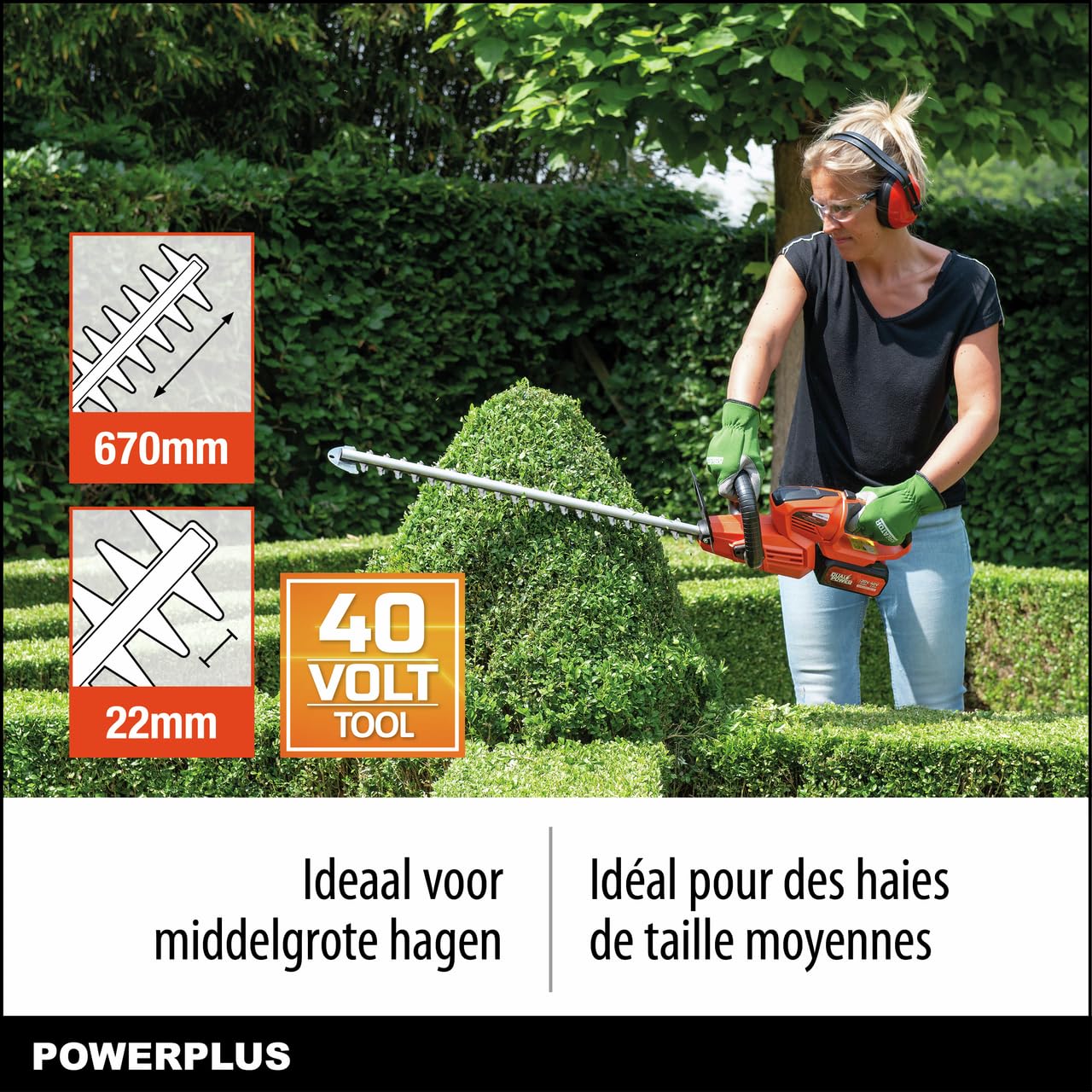 PowerPlus POWDPG7536 POWDPG7536-Cortasetos 40 V 670 mm (Sin Batería)