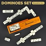 Dominos Set for Adults, Double 6 Dominoes Set with 28 Tiles in Wooden Case, Classic Dominoes, Family Board Game for Kids & Adults, Travel Game for Family Game Night, Juegos de Mesa