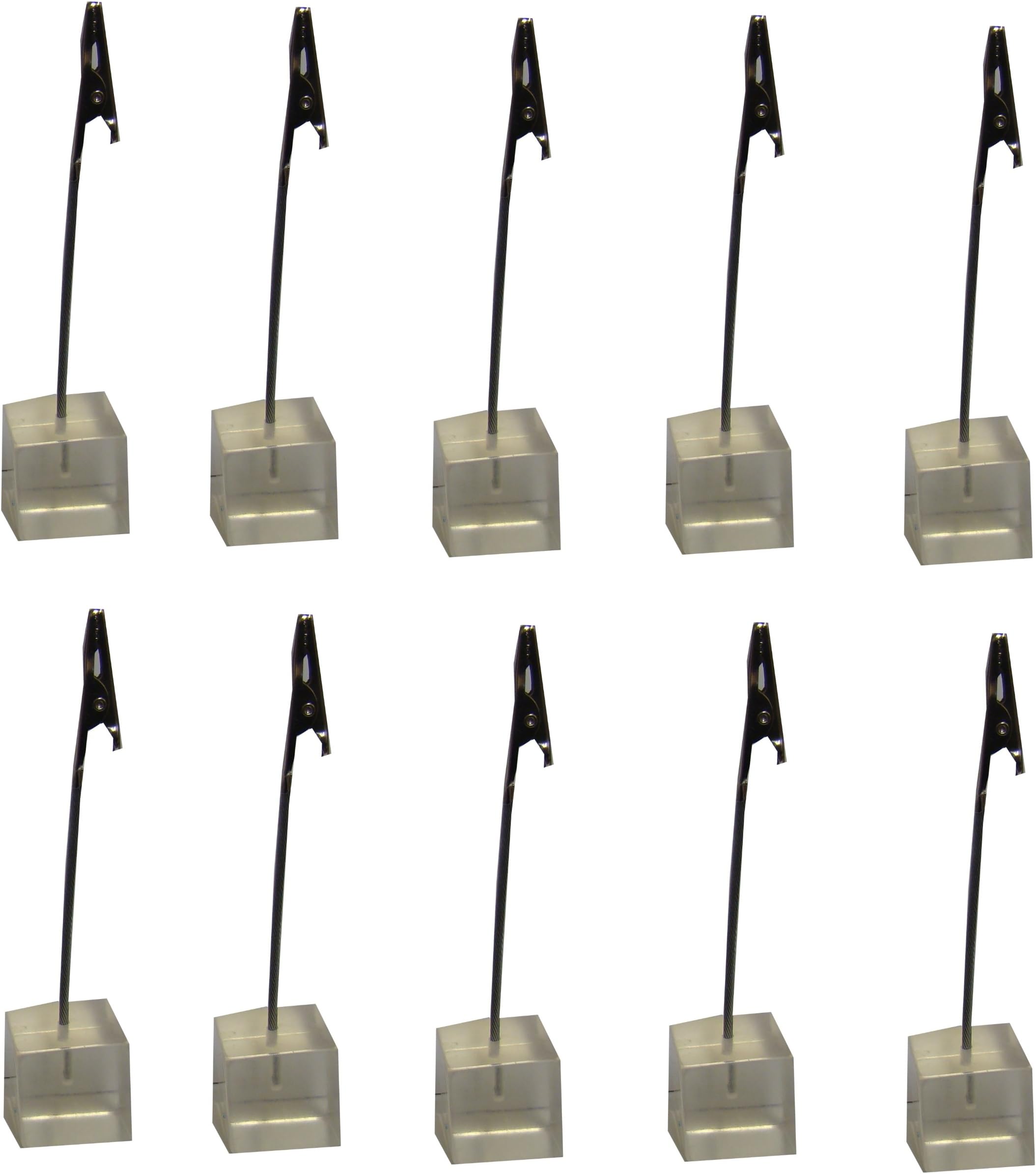 10 Clear Cube Memo Clips with Alligator Clasps for Displaying Photos