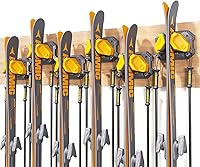 Skifavs Ski & Snowboard Wall Rack - Damage-Free Garage Storage, Fits All Skis/Boards, Yellow 6-Pack