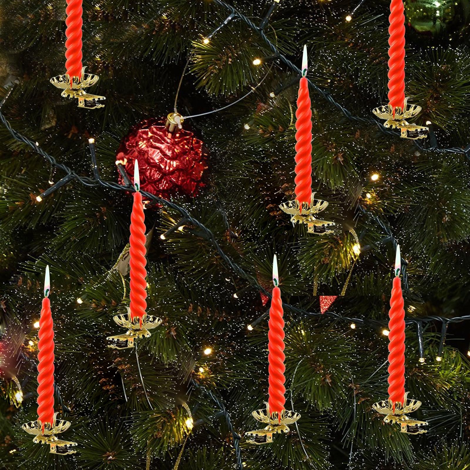 Portavelas Metal árbol Portavelas Para Árbol De Navidad - 10 Clips Vintage  Con Diseño De Flor - Decoración Festiva Clips Velas árbol, image size:1600x1600