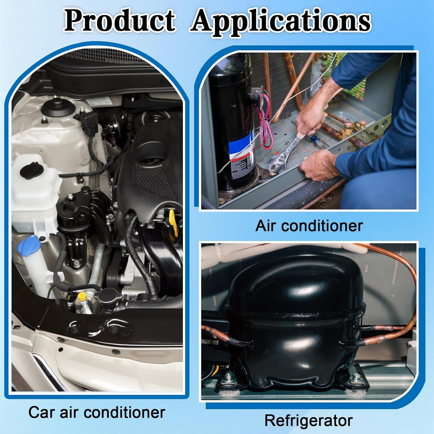 Refrigerator Freon Recharge Hose Gauge Kit - A/C R134a R12 R22 R502 Fridge Recharge Tool Kit With BPV31 Bullet Piercing Tap Valve, Quick Coupler, Self-Sealing Adapter for Refrigerant System