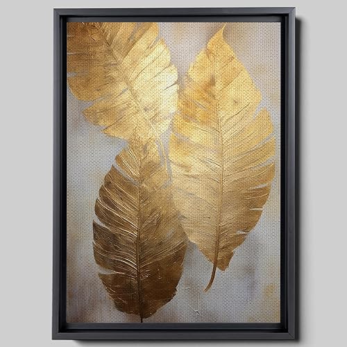 Original Ginkgo biloba Print On Canvas, Modern Textured Gold Wall Art, Abstract Gold Leaves Print, Living room Wall Decor, Modern Canvas Wall Art,
